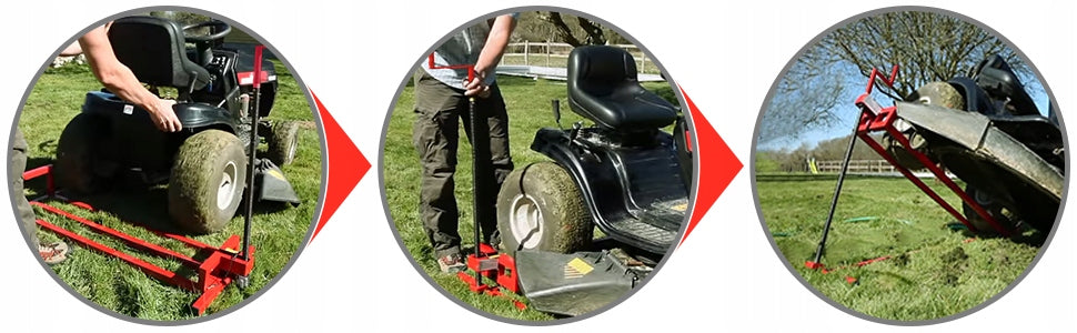 MOWER LIFT QUADA ATV Adjustable LEVER TRACTOR Lifting capacity 400kg Manufacturer code PODNOŚNIK DO KOSIARKI QUADA ATV arete
