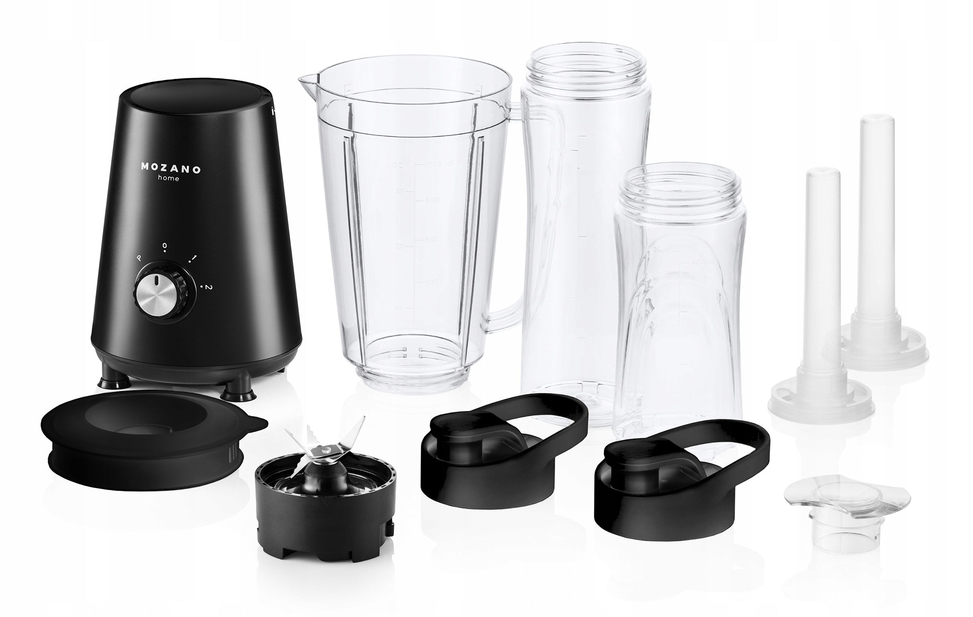 MOZANO 450 CUP BLENDER IN BLACK + 2 WATER BOTTLES WITH COOLING CARTRIDGES Power rating 450 W