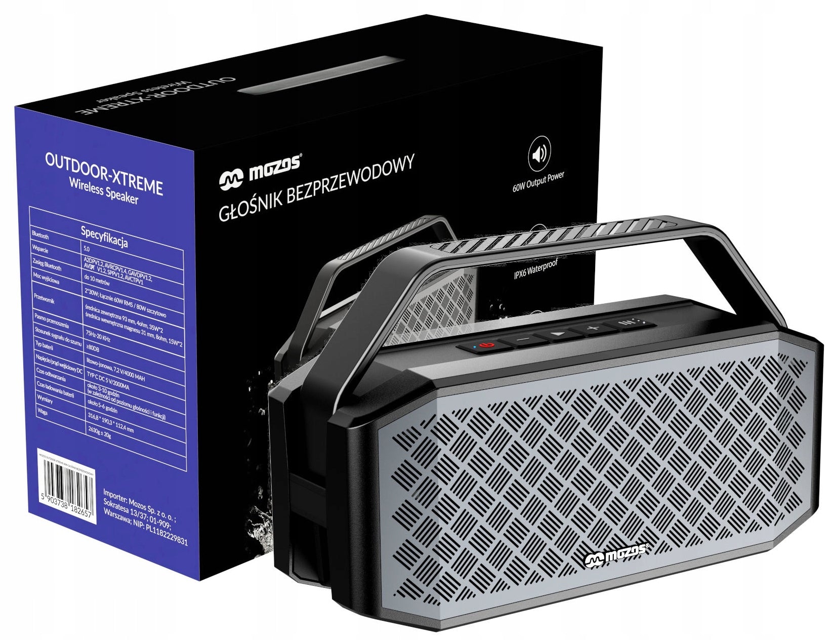 MOZOS OUTDOOR-XTREME V2 WIRELESS SPEAKER 60/80W BLUETOOTH WATERPROOF