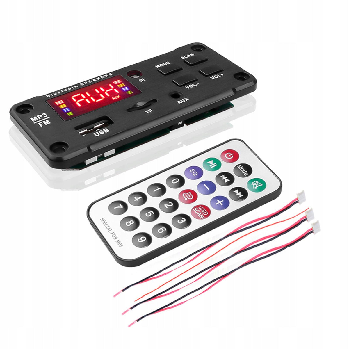 MP3 WMA Player Decoding Board Auto Car Red Digital Support FM TF USB AUX