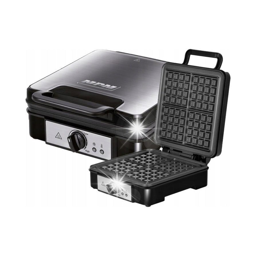 MPM WAFFLE IRON HIGH POWER MGO-36 4 WAFFLES 1200W INOX