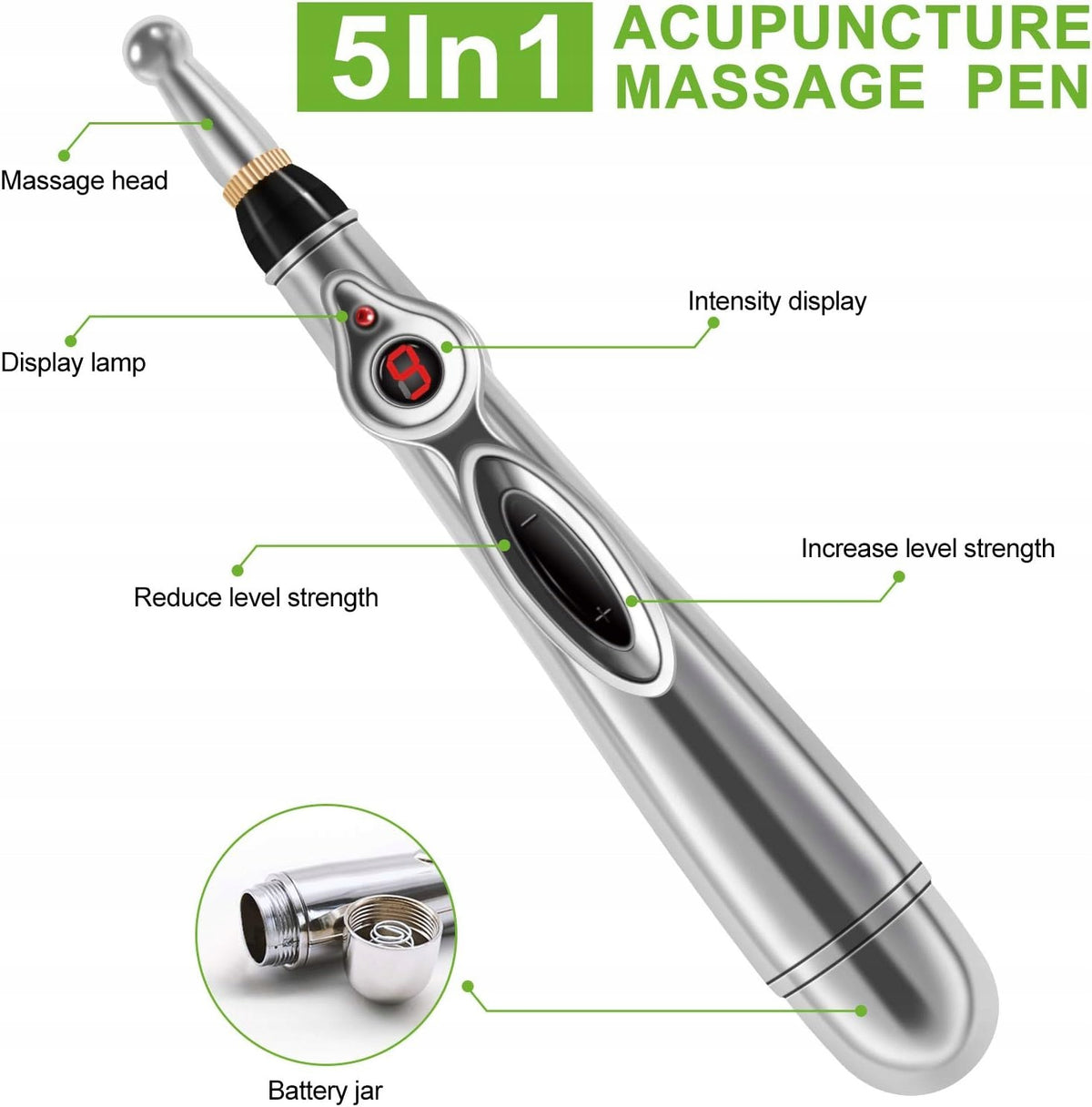 MQUPIN Acupuncture Energy Pen Needleless 5 Heads 9 Levels Body Relaxation Manufacturer code Pióro Energetyczne