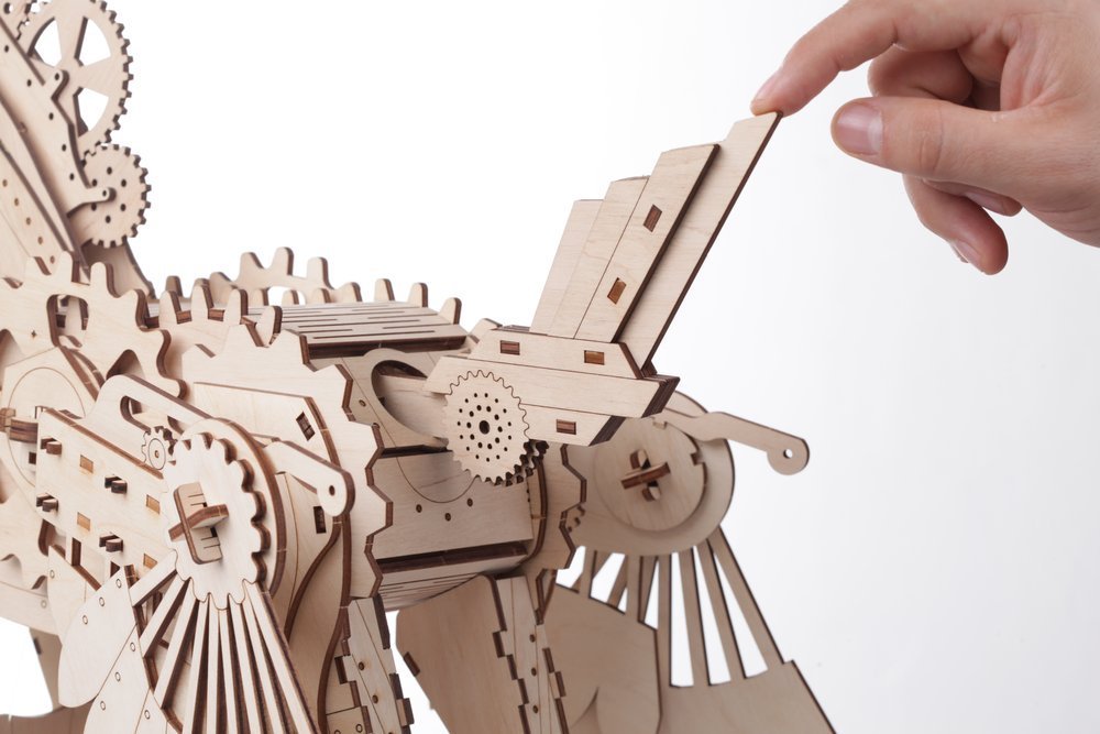 Medinis konstruktorius Mechanical Wooden model Rattle toy