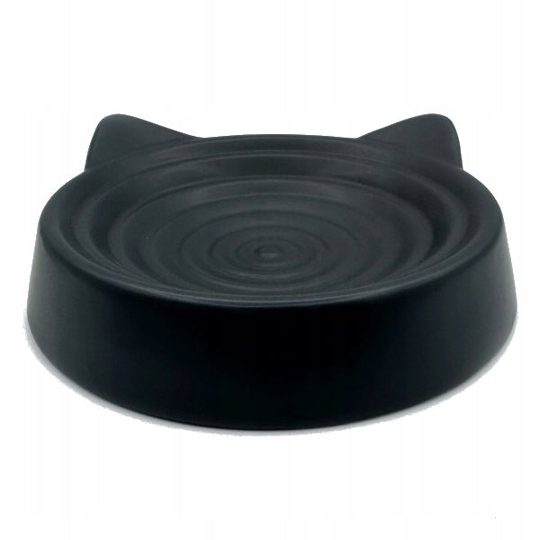 MR. Pretzel ceramic bowl plate black 17cm cat head.