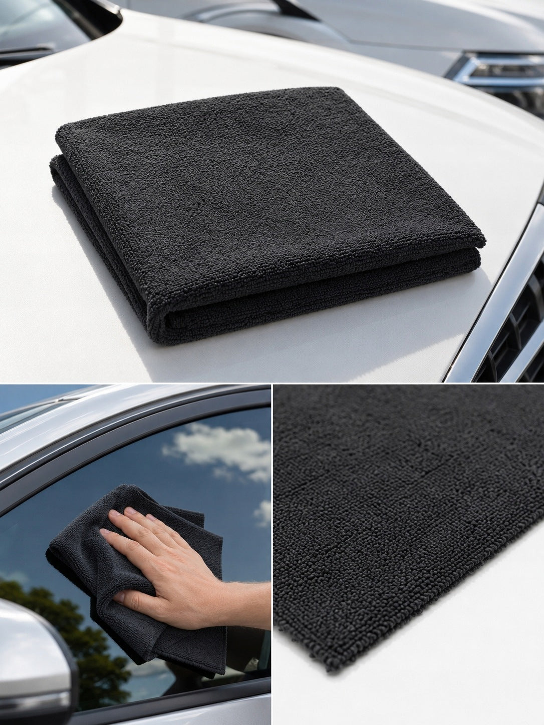 MR RAG black edgeless microfiber cloth 380GSM for car paint 40x40cm Packaging status original