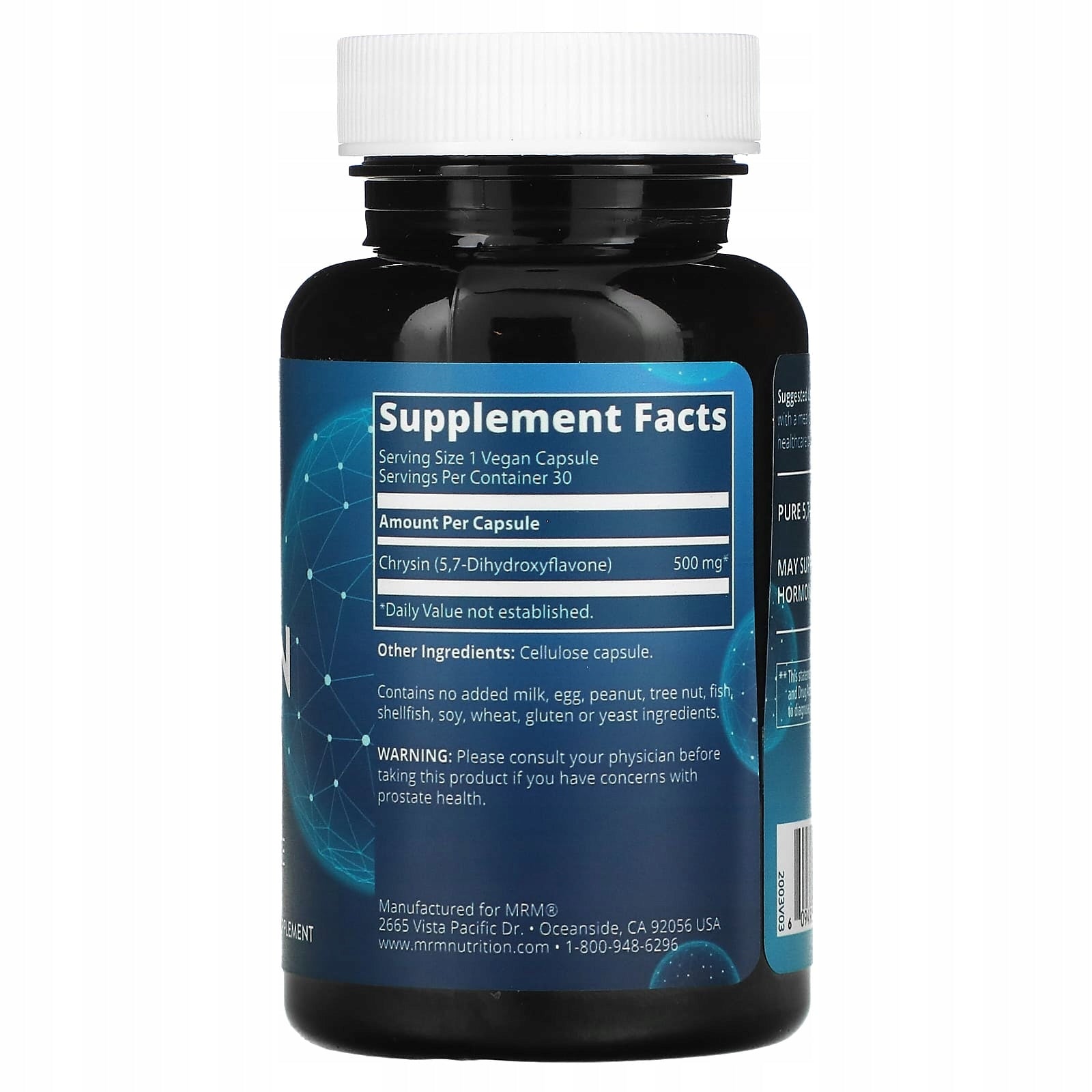 MRM Nutrition, Chrysin 500, 500 mg, 30 vegan capsules Brand MRM Nutrition
