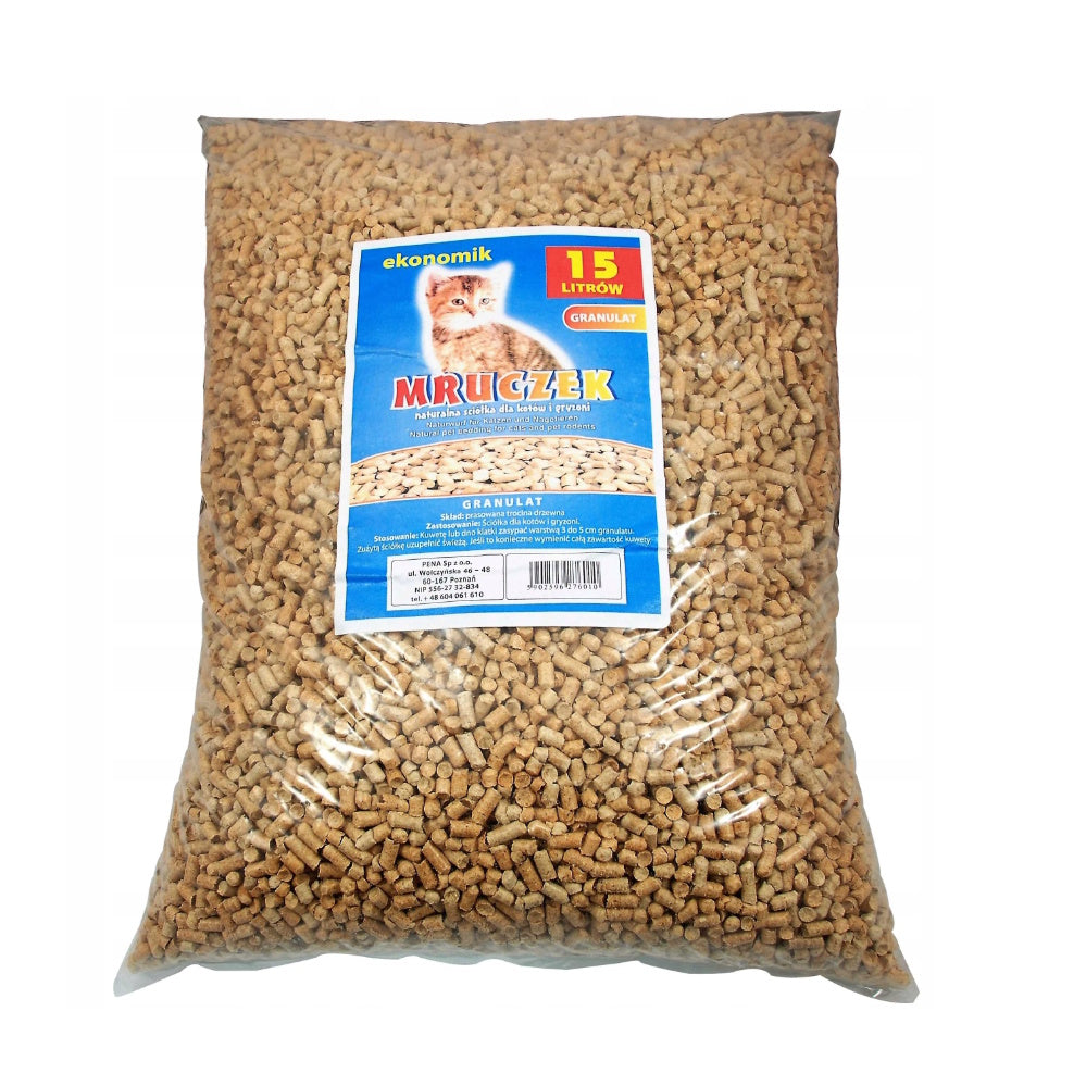 MRUCZEK Wood Litter for Cats, Rodents, and Rabbits - 15 Liters