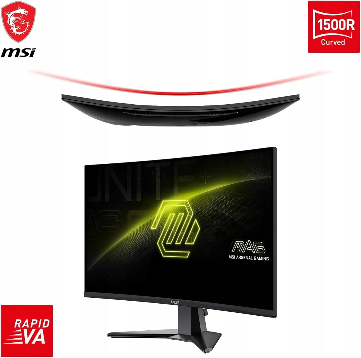 MSI MAG Gaming Monitor 27C6F 27" FHD Curved Adaptive-Sync Packaging status original