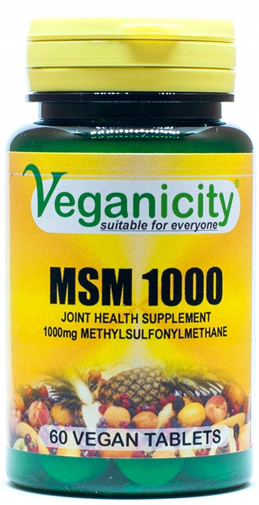 MSM 1000mg Vegetable LARGE DOSE BONE JOINT Collagen Brand Veganicity