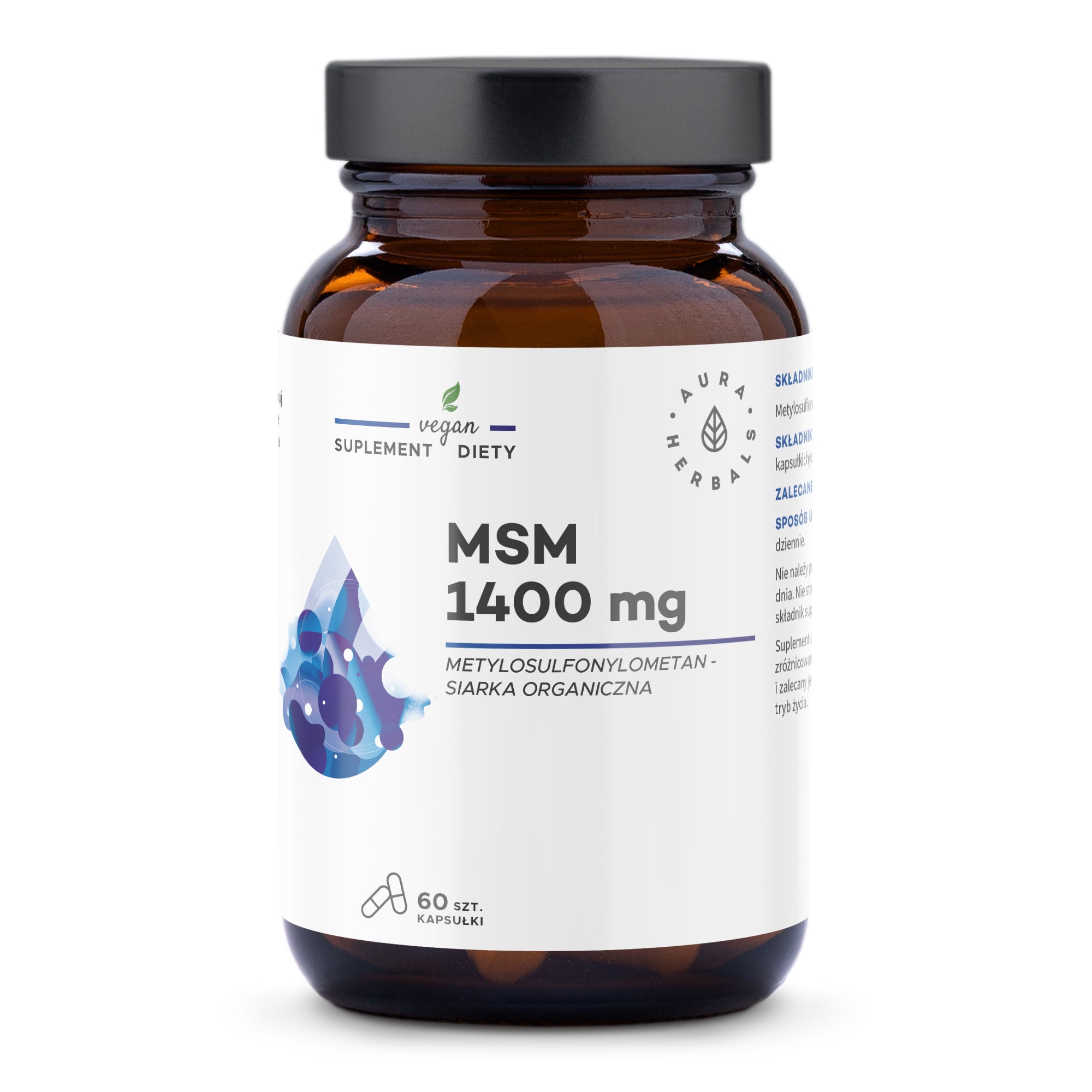MSM 1400 mg, organic sulfur, capsules 60 pcs