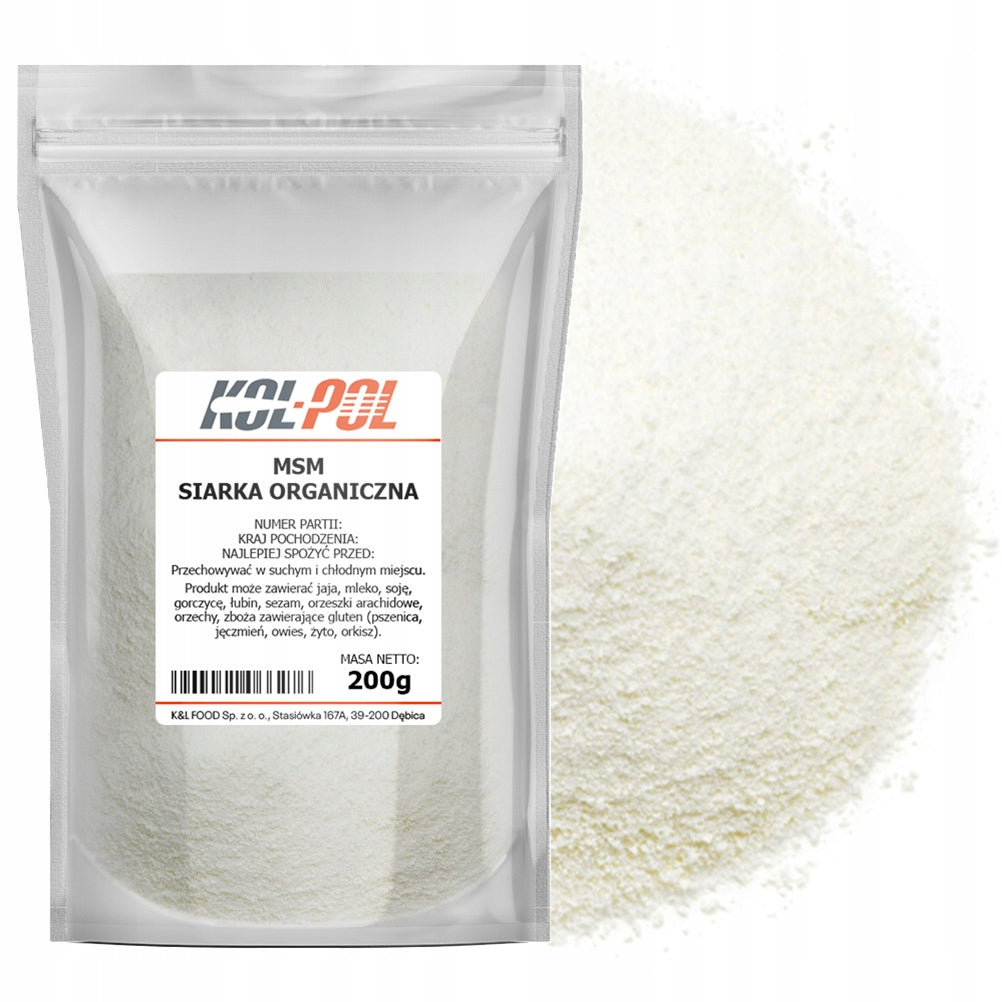 MSM ORGANIC SULFUR 200g Natural powder high quality Kol-Pol