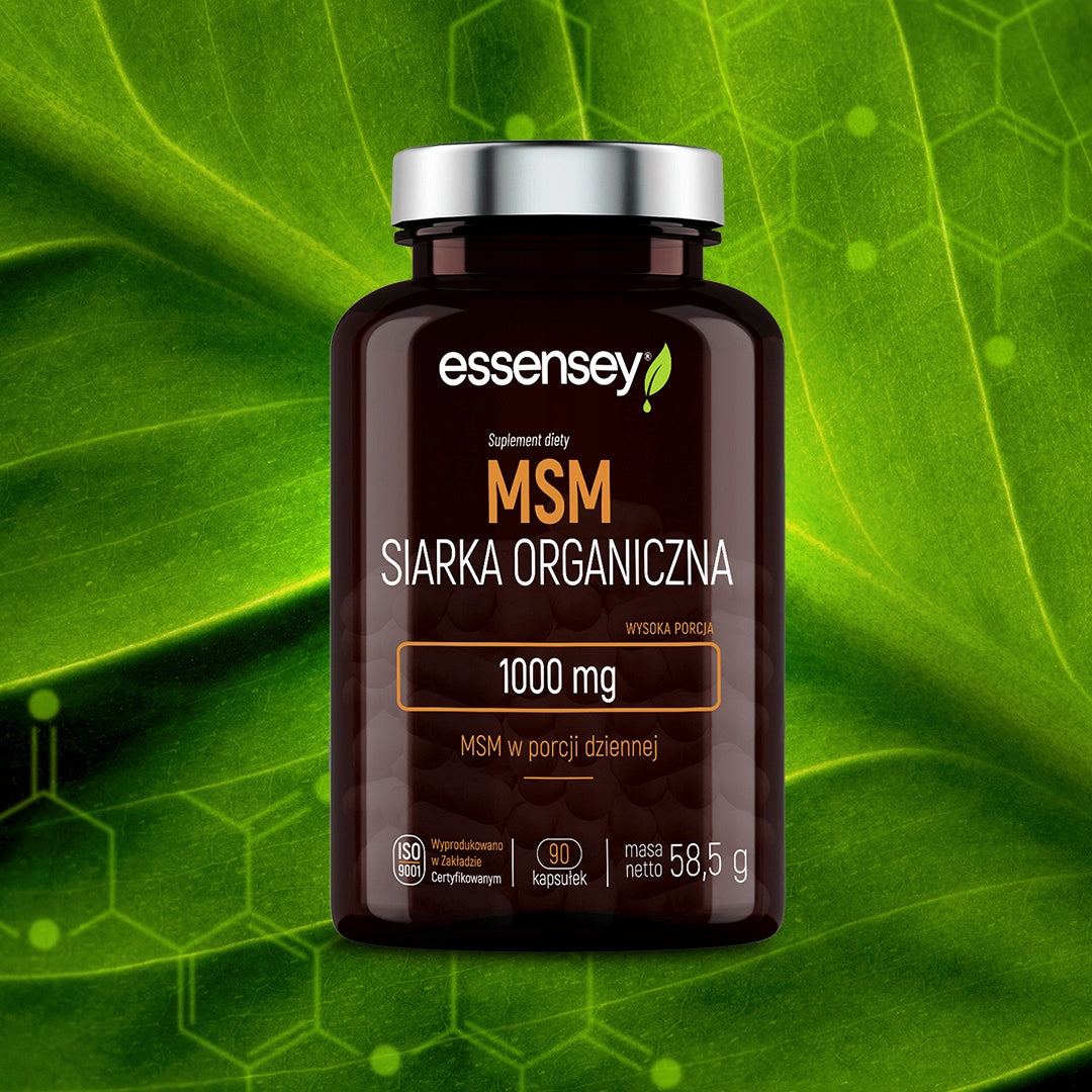 MSM ORGANIC SULFUR UP TO 1000 MG HIGH PORTION FOR ATHLETES 90 VEGE KAPS Brand Essensey