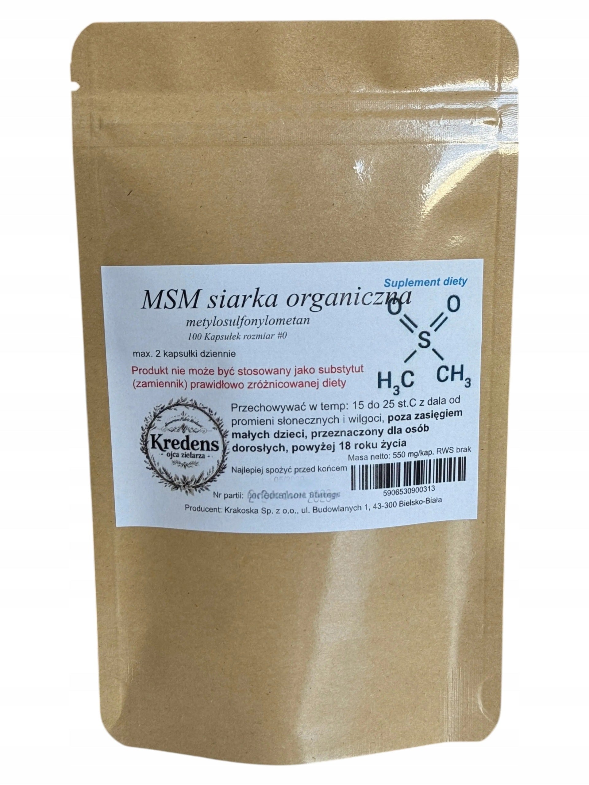 MSM Organic Sulfur 100 Capsules