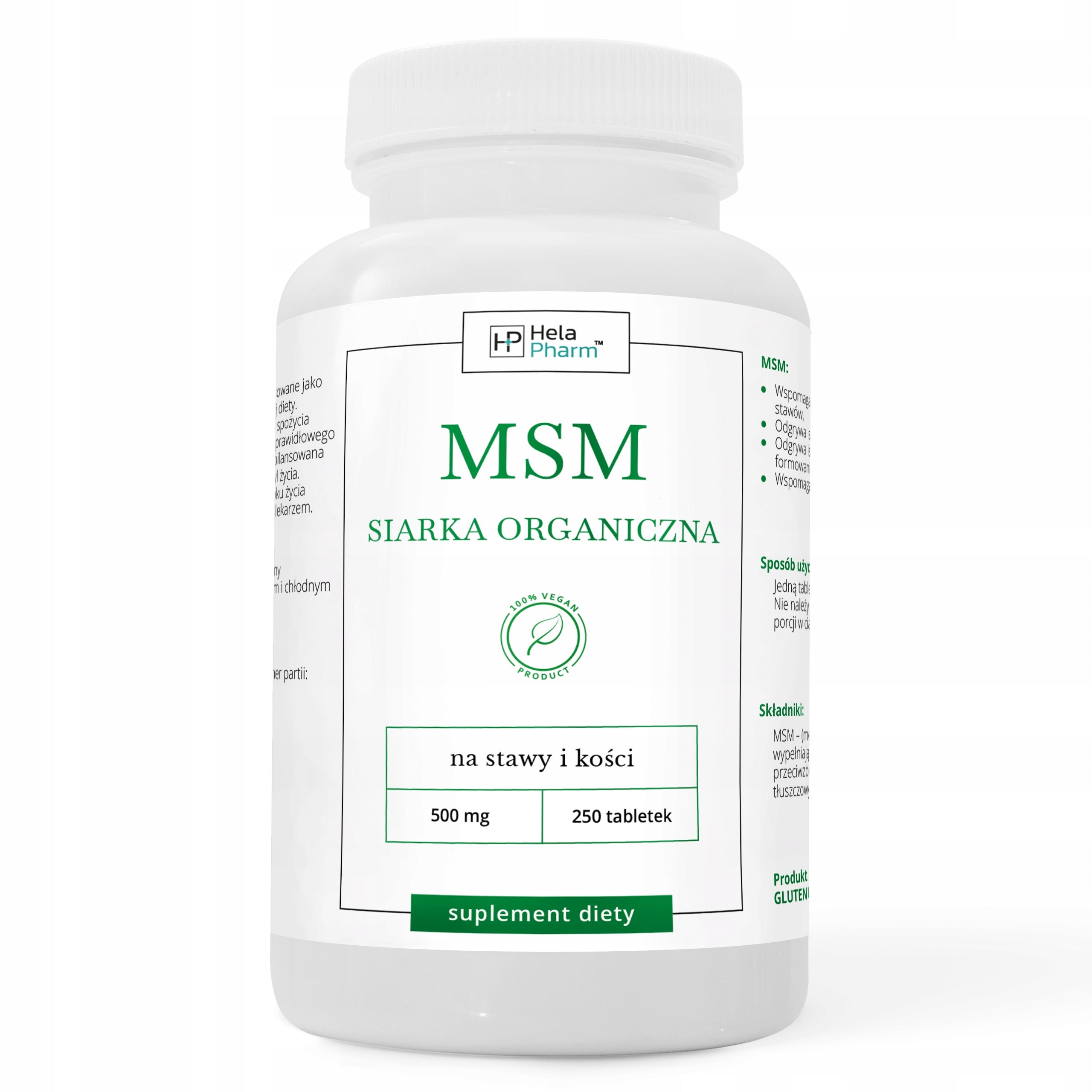 MSM Organic Sulfur 500mg JOINTS, BONES 250 tablets Vege