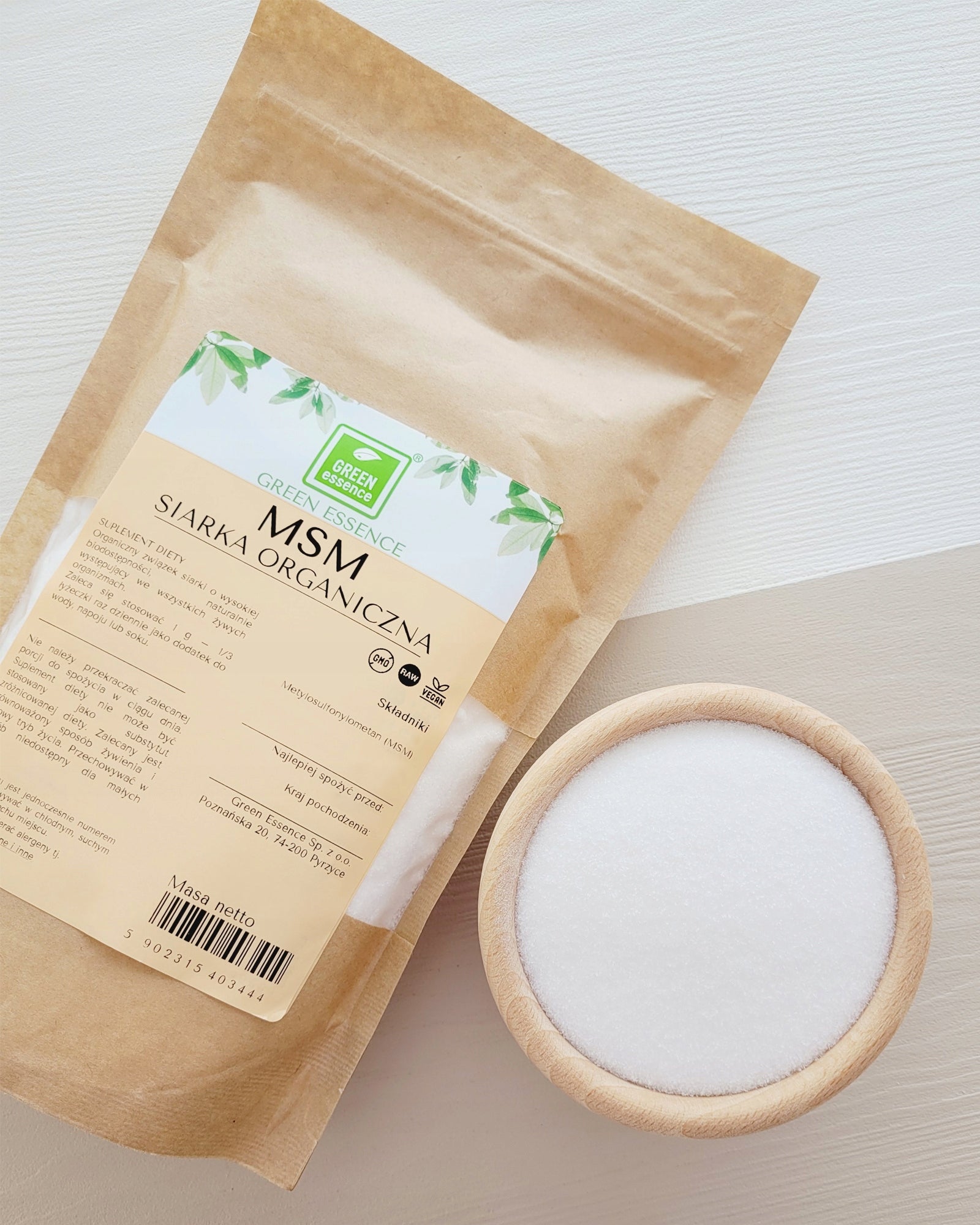 MSM Organic Sulfur Powder 500g Powder Natural VEGE Vegan Supplement Manufacturer code 5902315403444