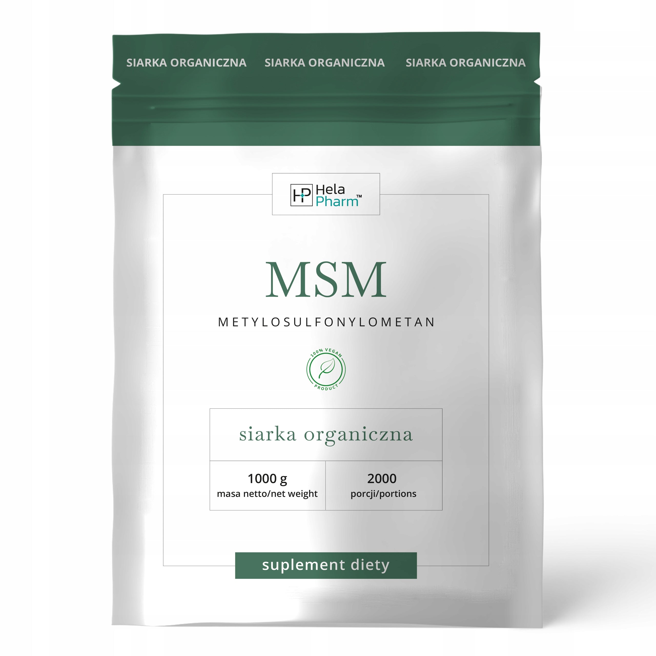 MSM Organic Sulphur 500mg Powder JOINTS 1kg Vege EAN (GTIN) 5904506138456