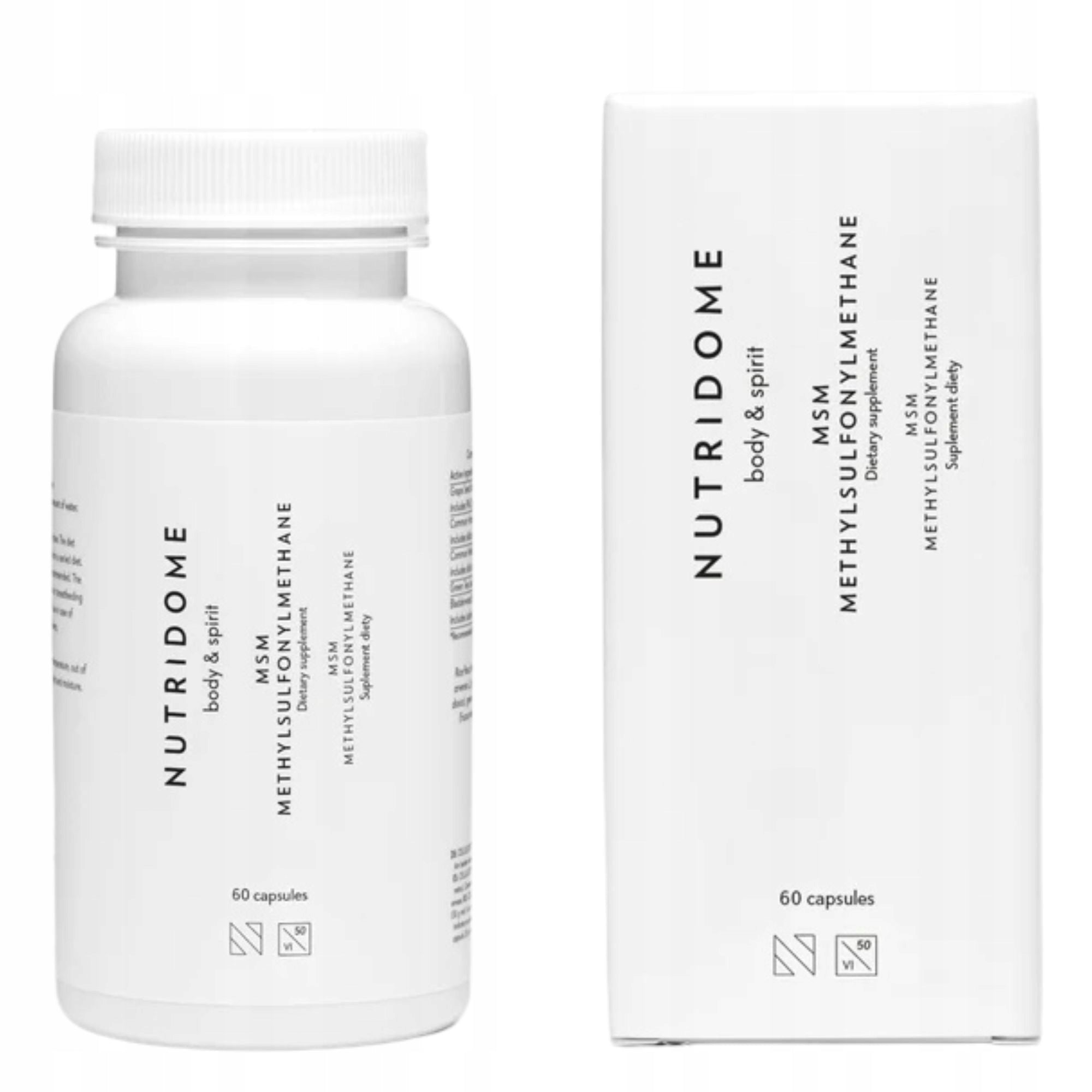 MSM methylsulfonylmethane joints bone supplement 1500mg Nutridome 60 capsules Medical device no