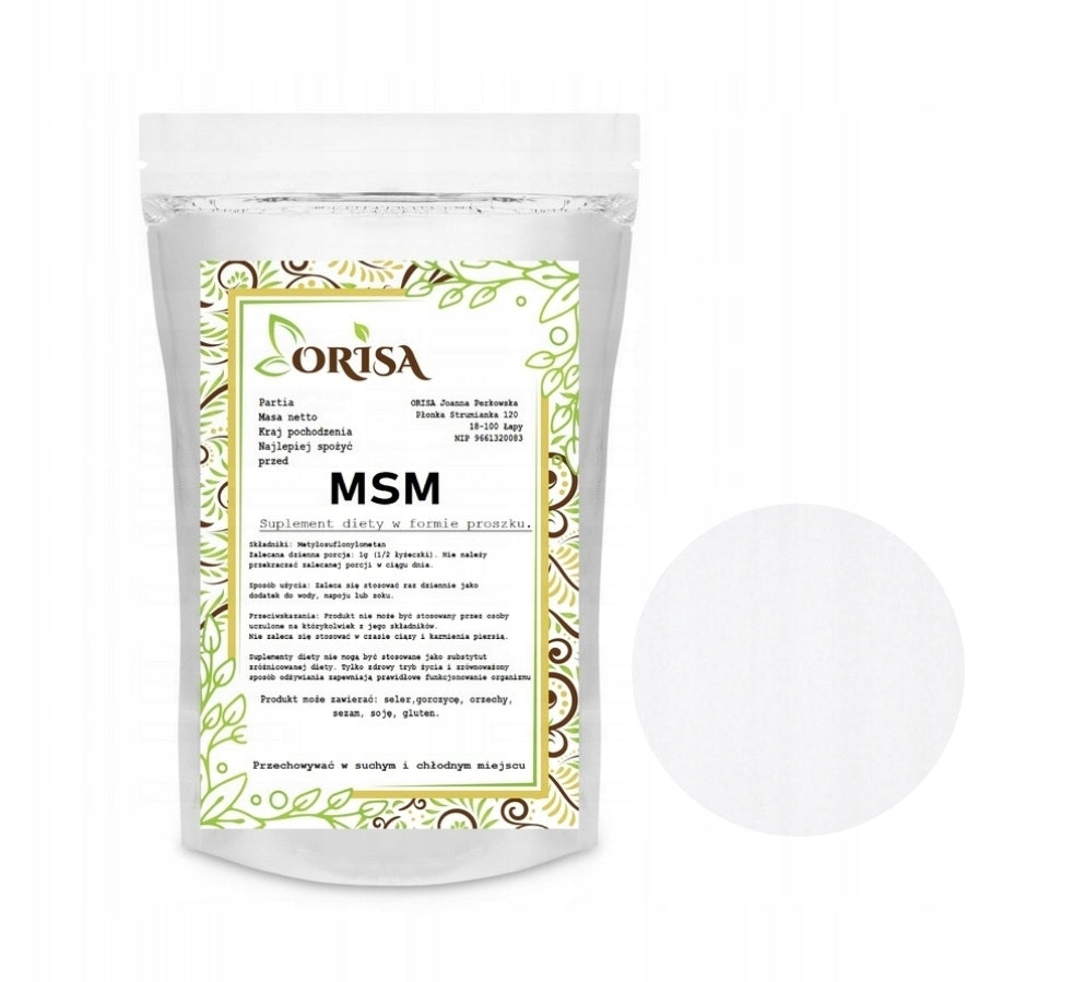 MSM organic sulfur 500g powder cartilage joints muscles regeneration