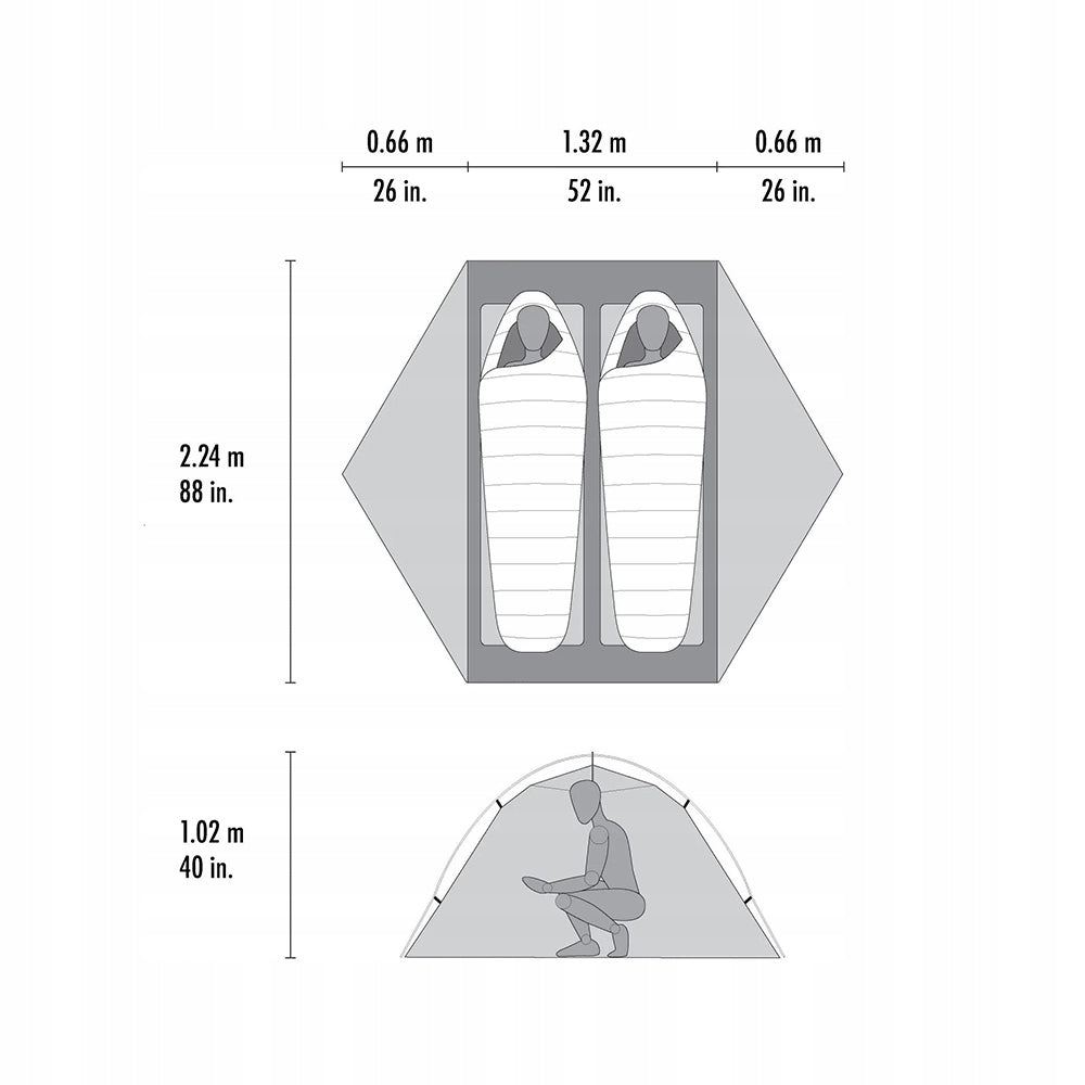 MSR Tent HUBBA HUBBA LT 2 Waterproofness less than 1500 mm