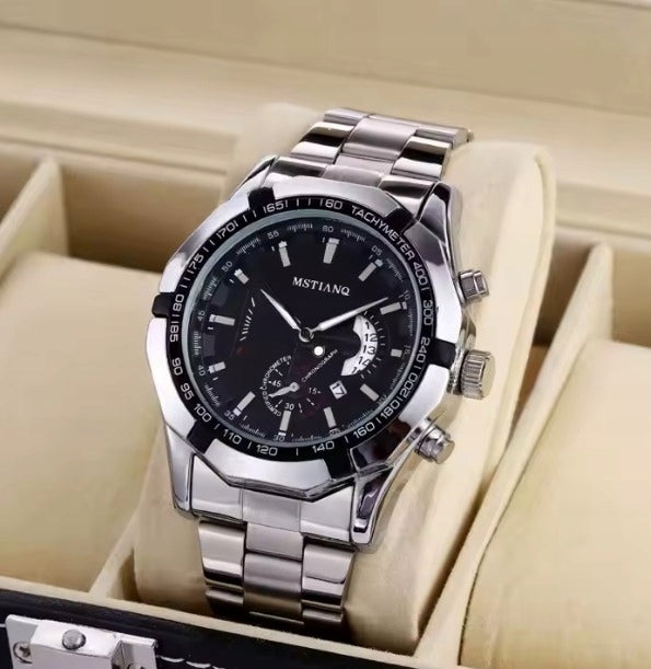 MSTIANQ MEN'S WATCH ELEGANT Silver Steel BRACELET WATERPROOF Manufacturer code Z022CZ-MSTIANQ