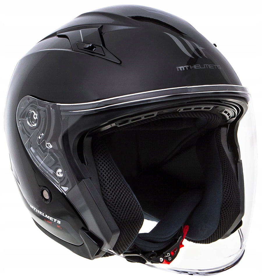 MT AVENUE OPEN JET HELMET WITH BLEND COLOR BLACK GLOSS SIZE XS