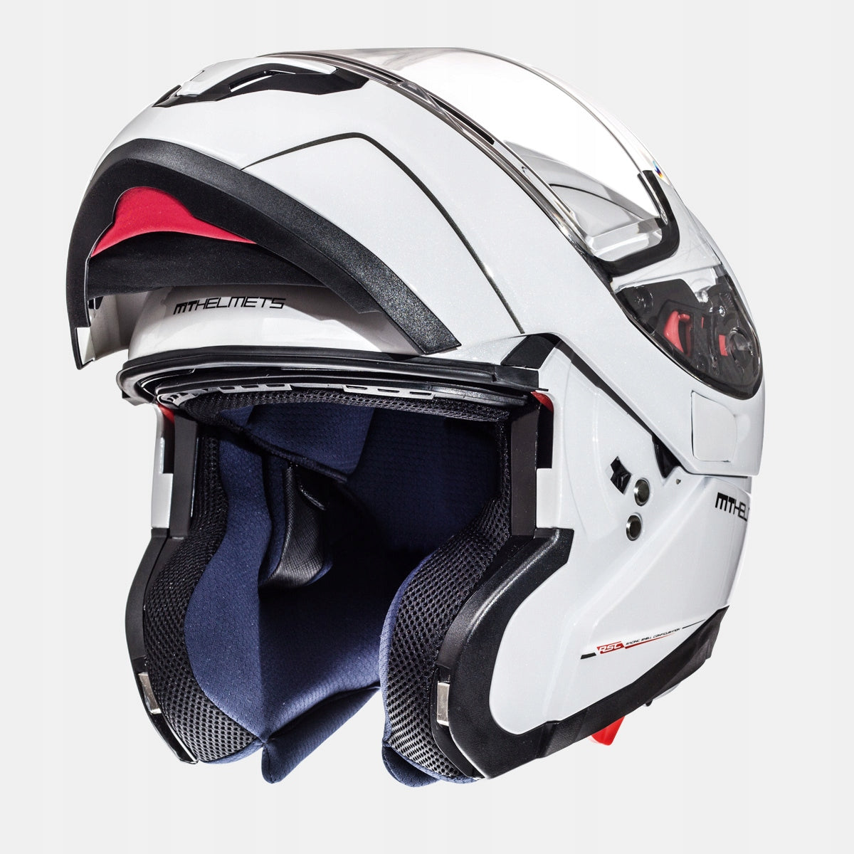 MT FLIP-UP ATOM JAW HELMET WITH BLEND WHITE SIZE XL