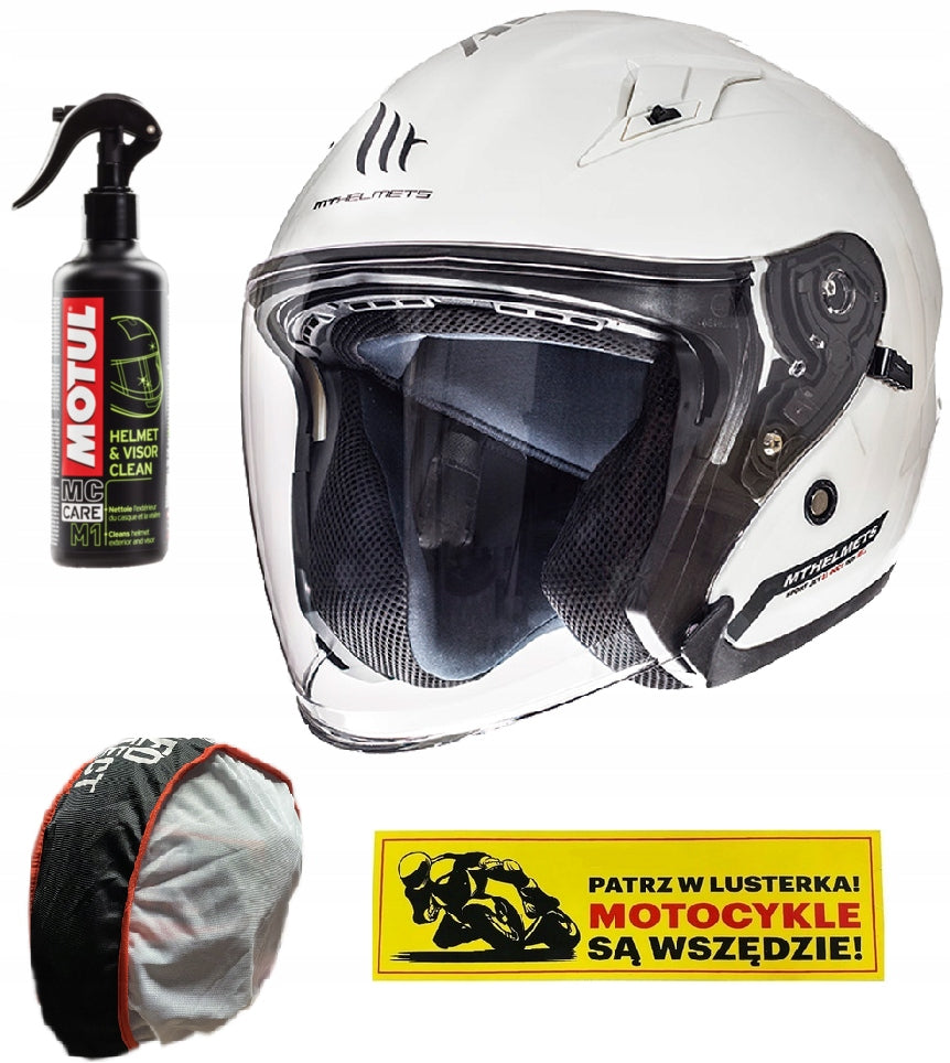MT HELMET OPEN JET WITH BLENDA AVENUE WHITE s