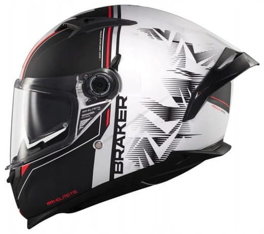 MT HELMETS BRAKER SV CHARM A1 BLACK WHITE MATT MOTORCYCLE HELMET INTEGRAL