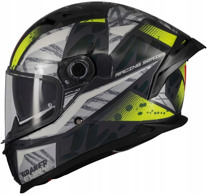 MT HELMETS BRAKER SV FURY C6 GREY GREEN GLOSS MOTORCYCLE HELMET INTEGRAL