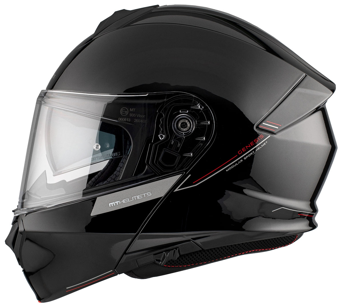 MT HELMETS GENESIS SV SOLID BLACK MOTORCYCLE HELMET JAW BLACK