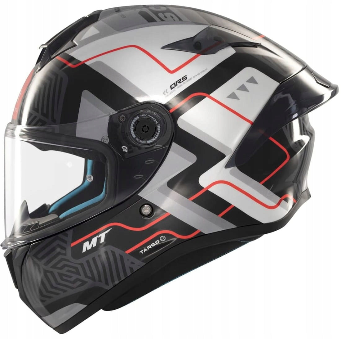 MT HELMETS TARGO S C0 BRIK BLACK WHITE GLOSS MOTORCYCLE HELMET INTEGRAL