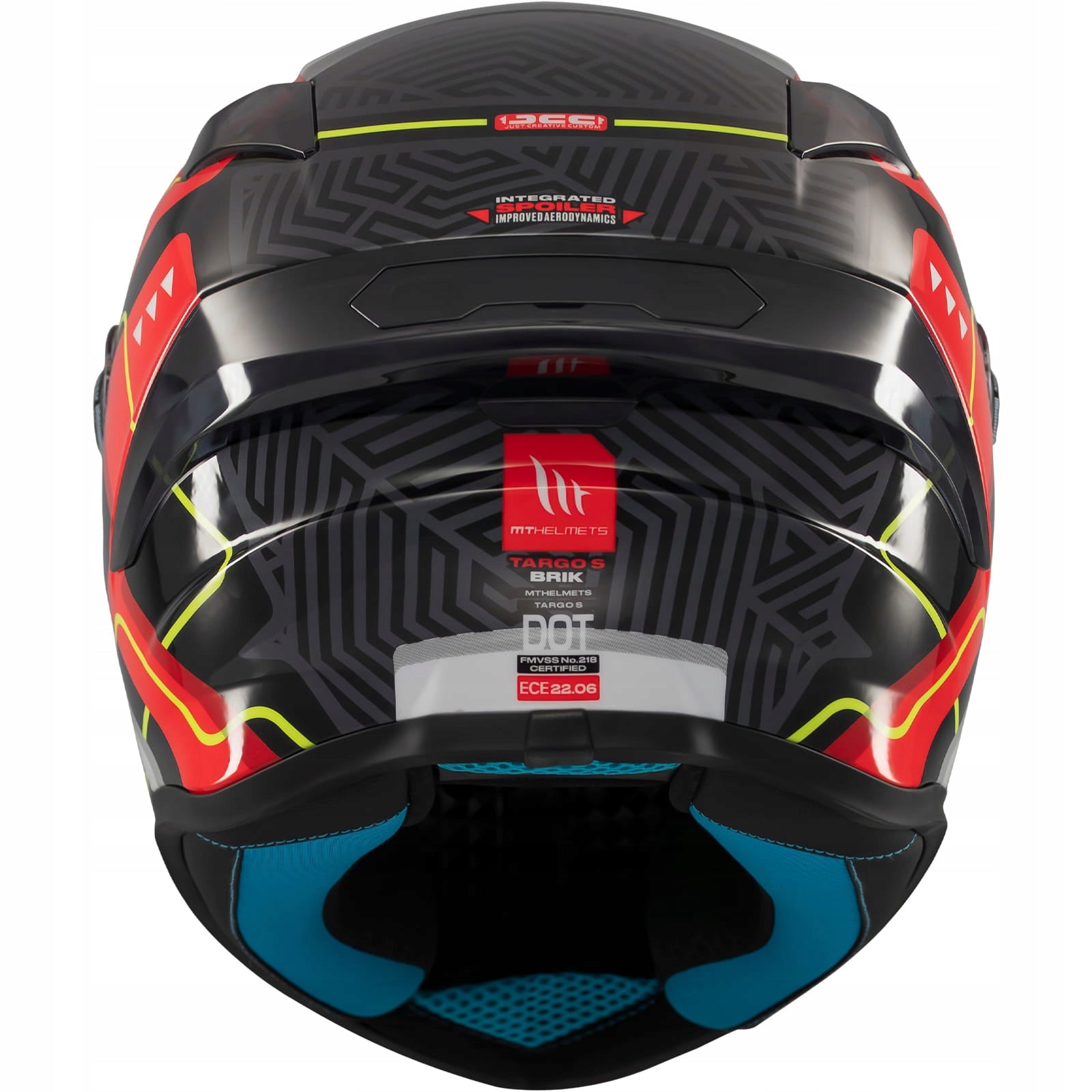 MT HELMETS TARGO S C5 BRIK BLACK RED GLOSS MOTORCYCLE HELMET INTEGRAL European type approval ECE R22-06