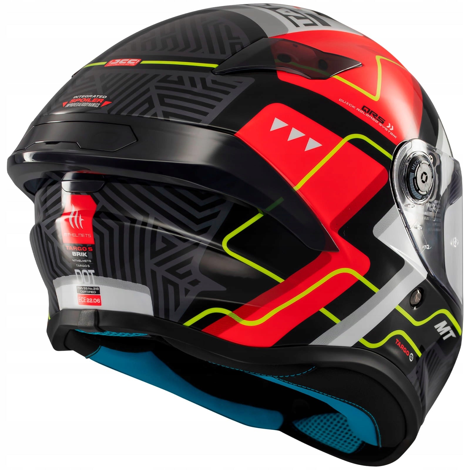 MT HELMETS TARGO S C5 BRIK BLACK RED GLOSS MOTORCYCLE HELMET INTEGRAL Packaging status original