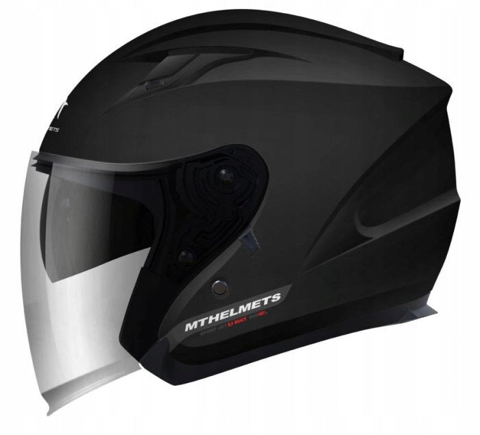 MT OPEN JET HELMET WITH AVENUE BLEND BLACK GLOSS SIZE XS