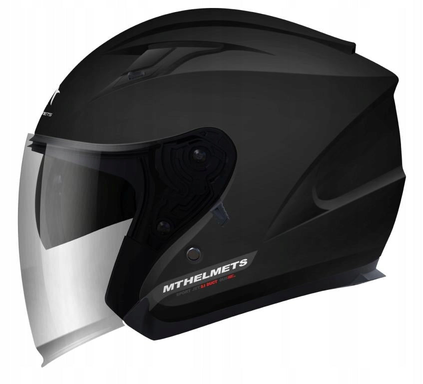 MT OPEN JET HELMET WITH BLEND AVENUE SOLID COLOR BLACK MAT SIZE S