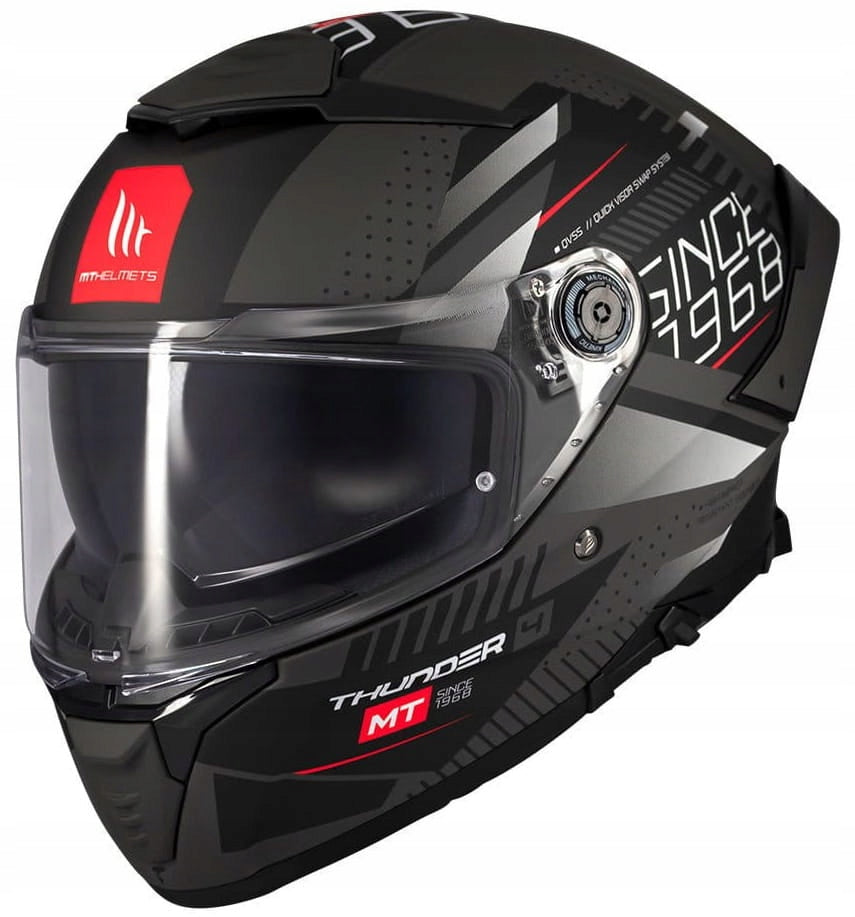 MT THUNDER 4 SV LUMINENCE D1 BLACK GREY MOTORCYCLE HELMET INTEGRAL BLACK
