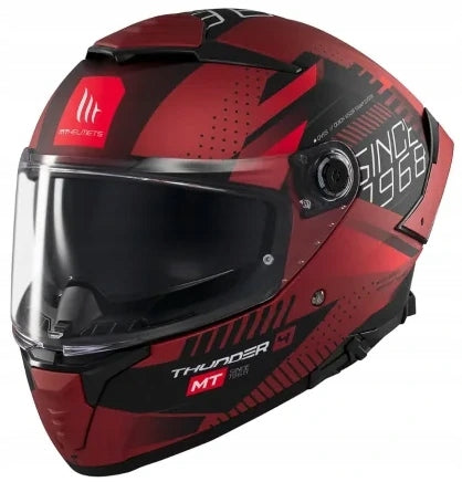 MT THUNDER 4 SV LUMINENCE D5 BLACK RED MOTORCYCLE HELMET INTEGRAL BLACK