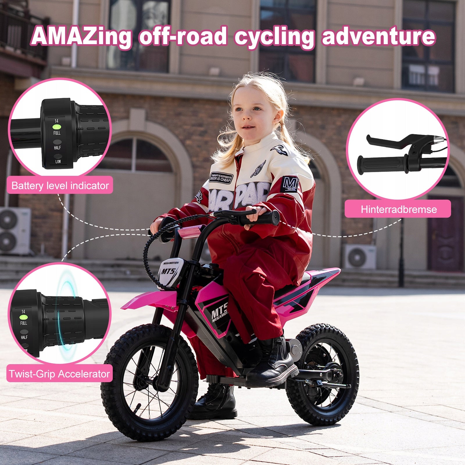 MT5 Elektro Motorrad Kinder, 12 Zoll Reifen, 5,2Ah Akku Manufacturer code MM-MT5-BLACK