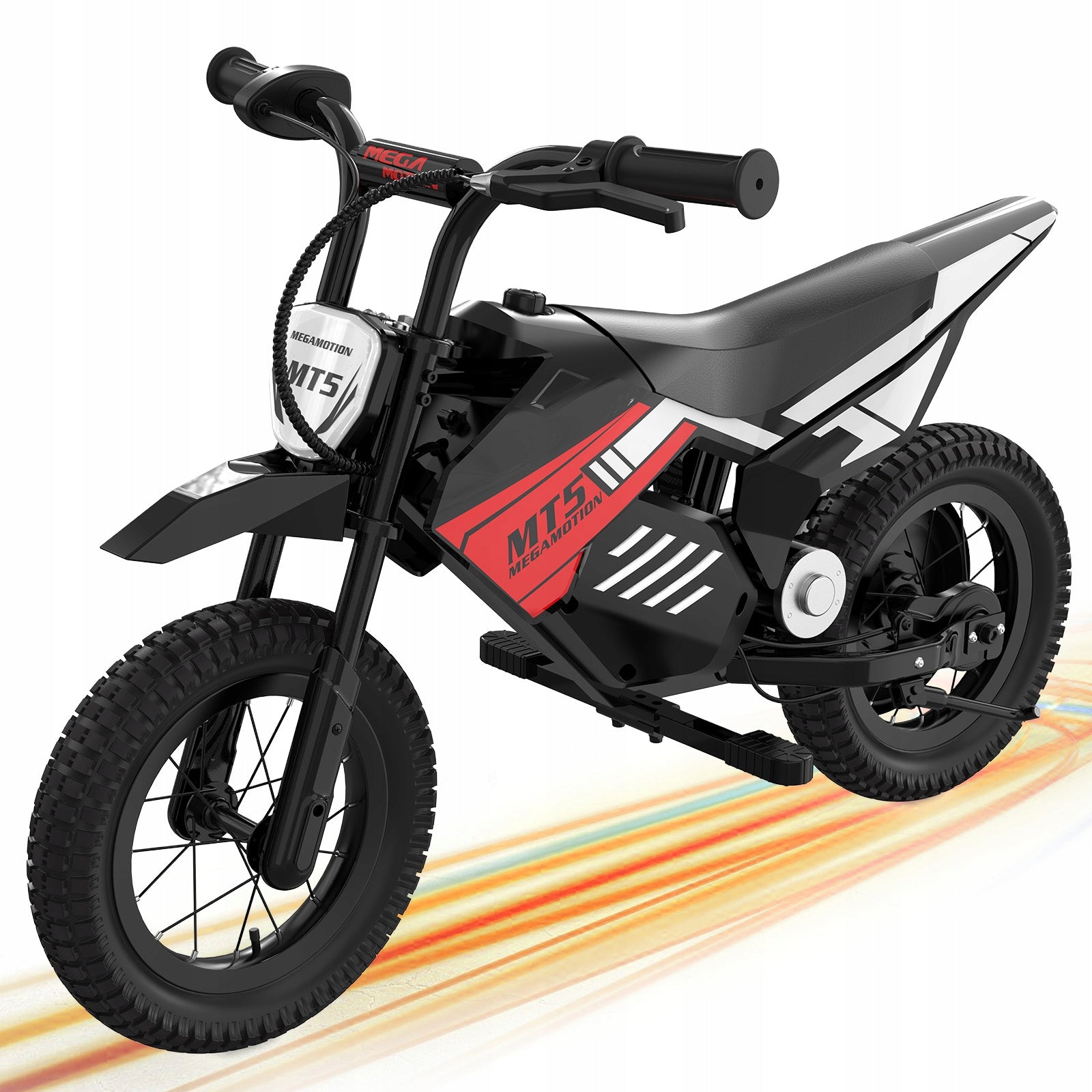 MT5 Elektro Motorrad Kinder, 12 Zoll Reifen, 5,2Ah Akku bis 15km Reichweite