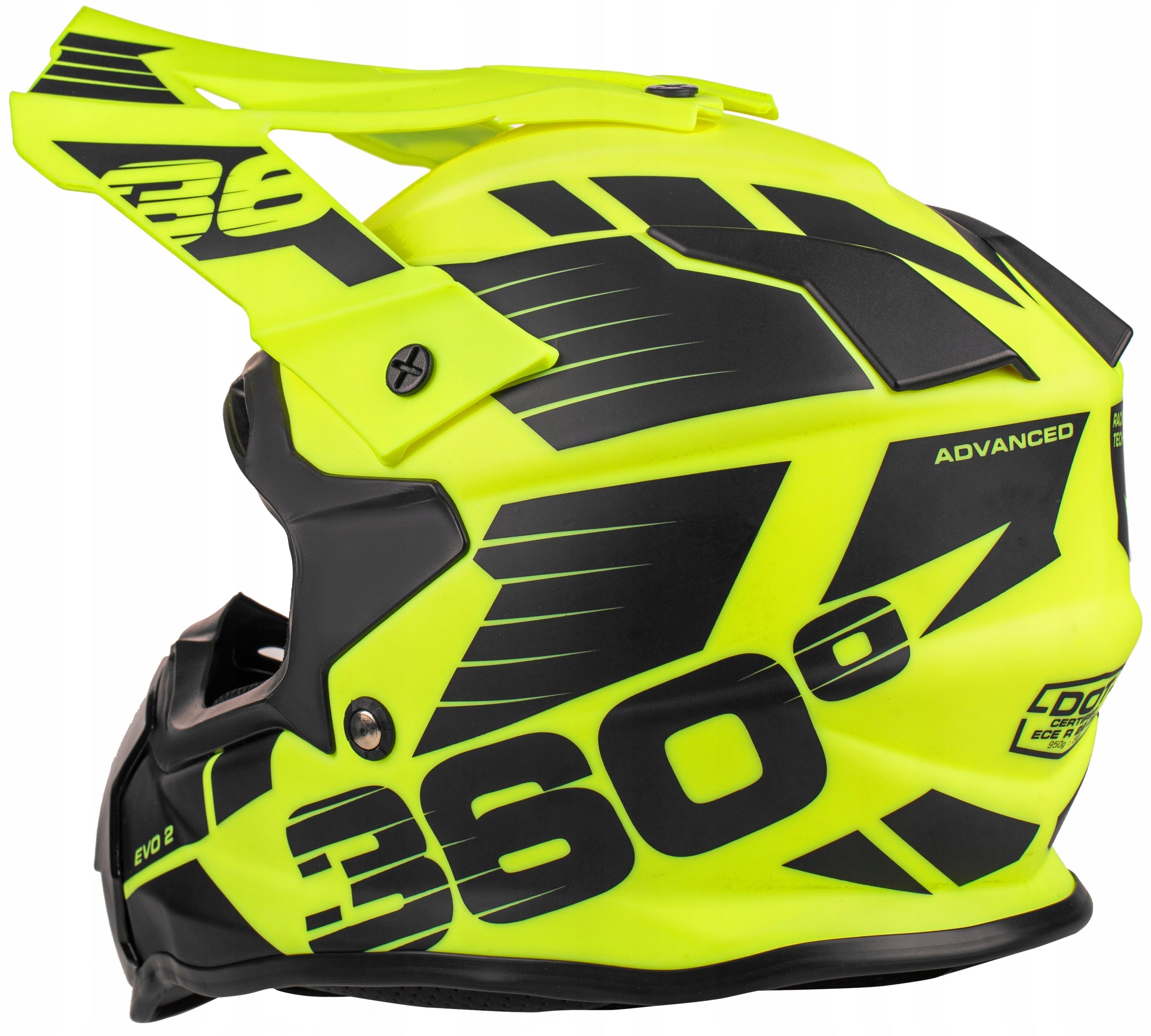MTB ATV CROSS ENDURO MOTORCYCLE HELMET FOR QUAD HOMOLOGATION EU 360° FLUO M Manufacturer no brand