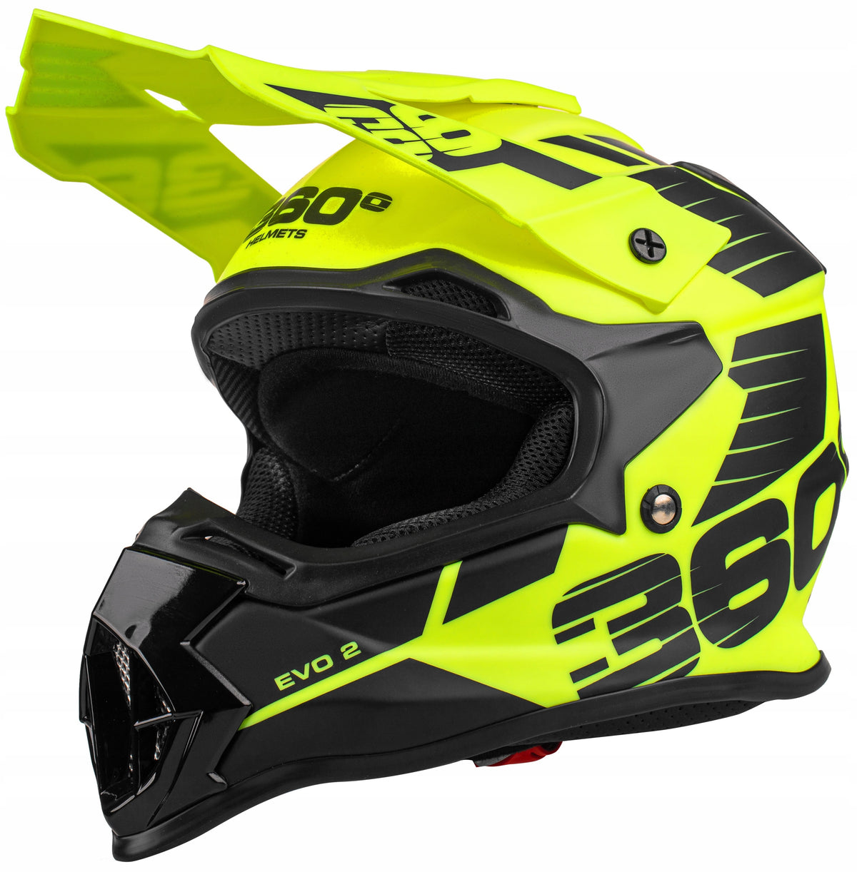 MTB ATV CROSS ENDURO MOTORCYCLE HELMET FOR QUAD HOMOLOGATION EU 360° FLUO M