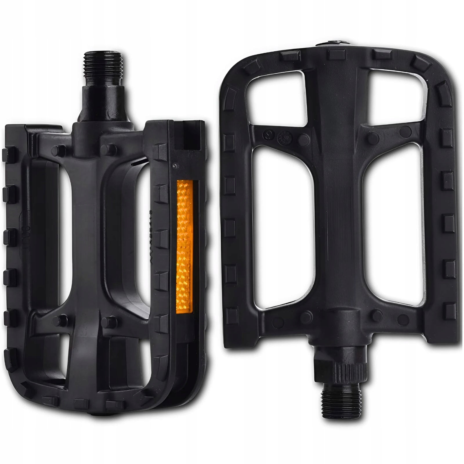 MTB BIKE PEDALS WITH REFLECTORS BLACK TREKKING NON-SLIP Color black