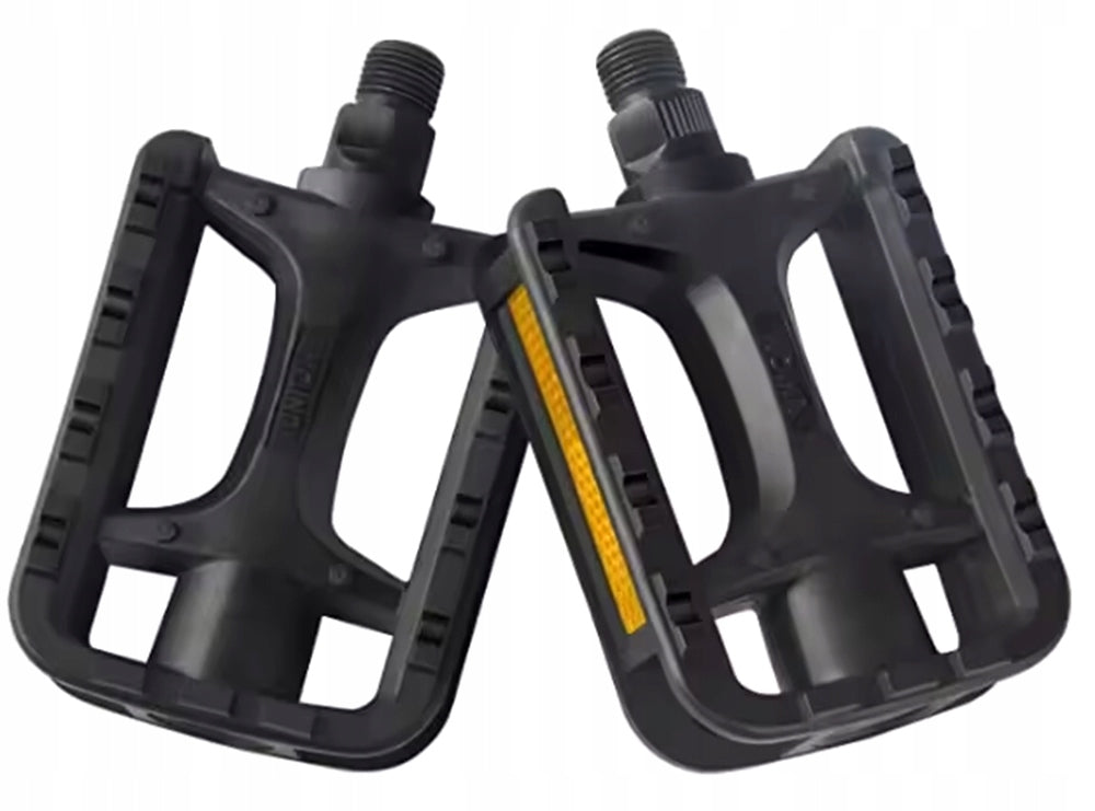 MTB BMX PLATFORM BIKE PEDALS LARGE 9/16" BLACK WITH TREKKING REFLECTOR Packaging status original