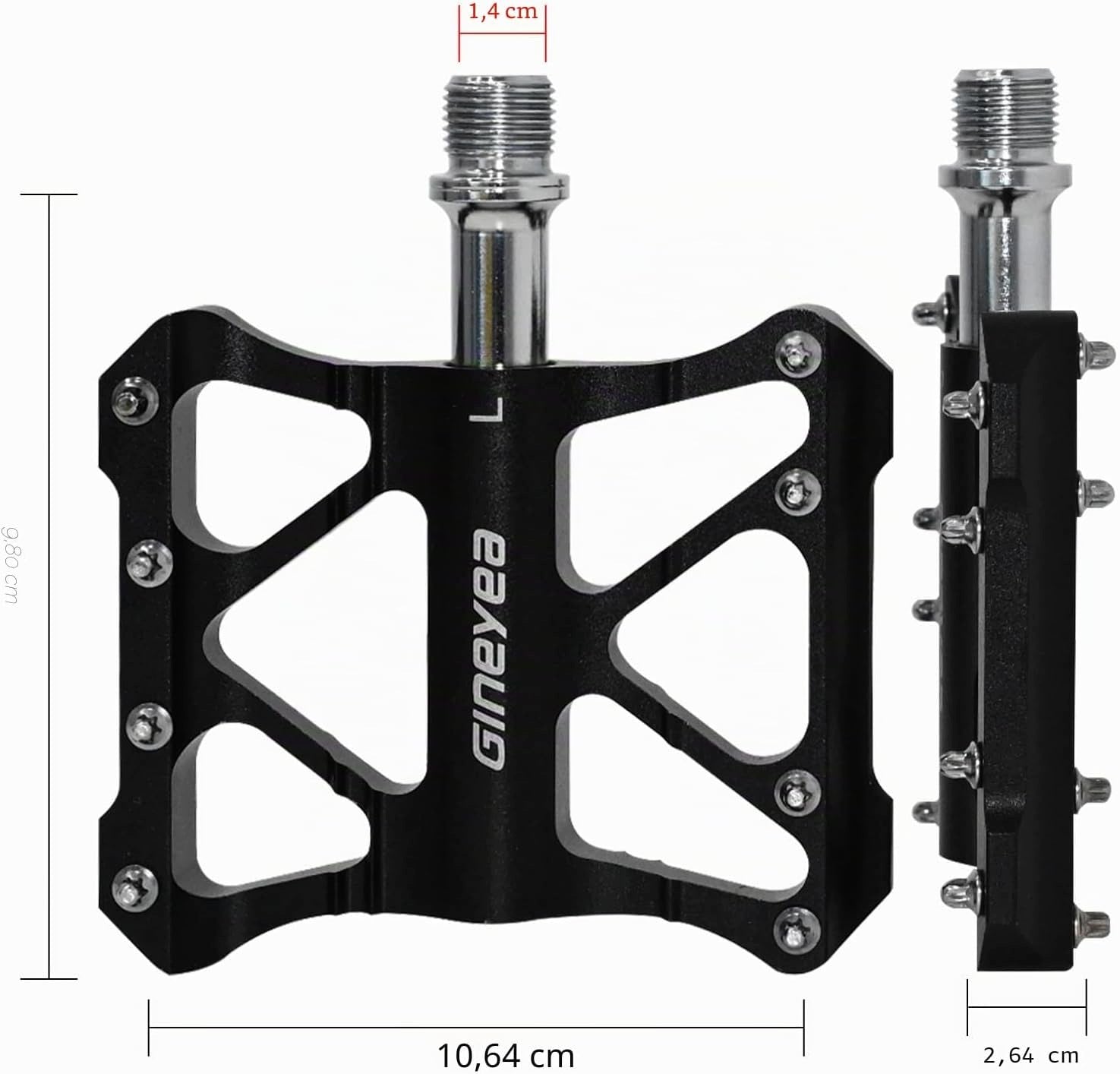 MTB Bicycle Pedals CNC Aluminum Platform 9/16 Cr-Mo Non-Slip Packaging status original