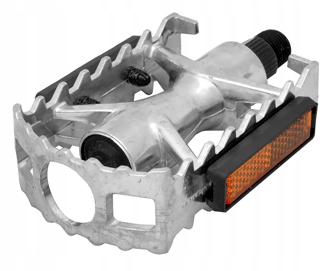 MTB Bike Pedals Silver Aluminum with Reflectors NEW DURABLE Brand Nexelo