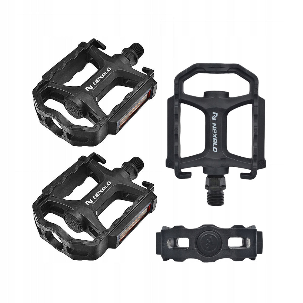 MTB Bike Pedals for Bike WITH REFLECTORS Black SET TWO PIECES PAIR