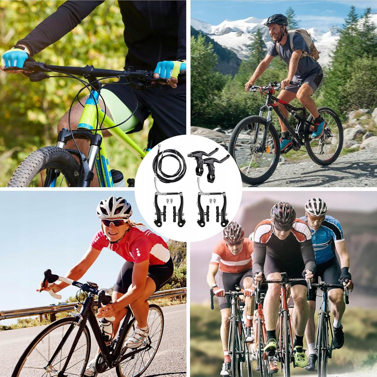 MTB Brake set front rear Brake V-brake cable pads levers For set
