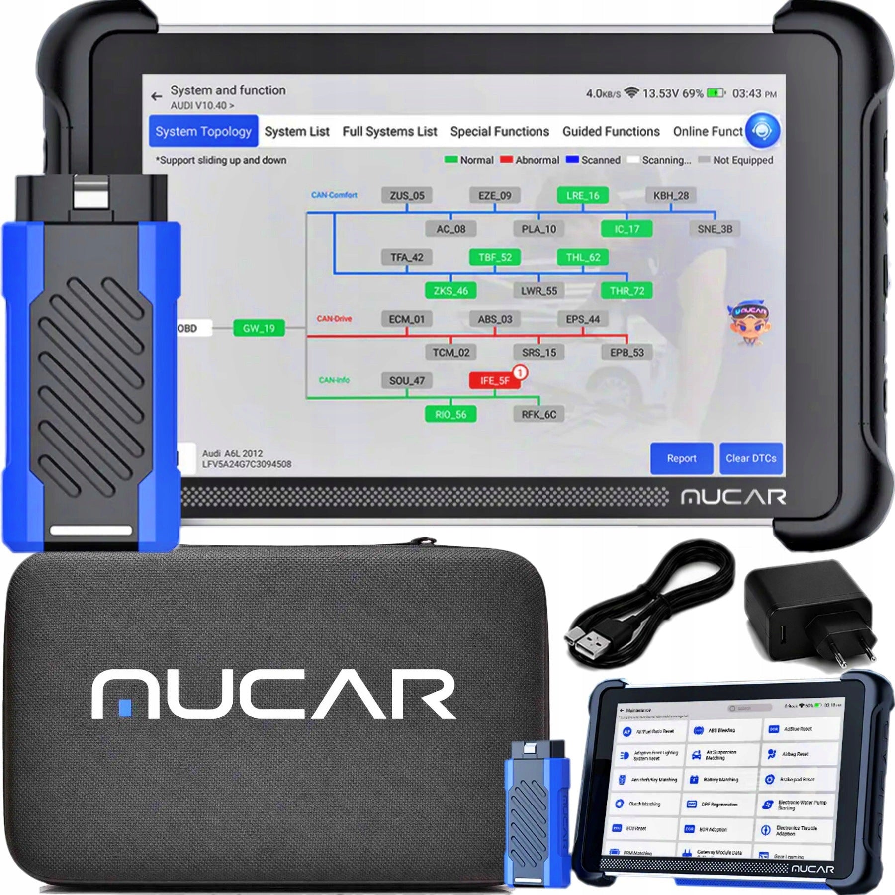 MUCAR 892BT PRO OBD2 Diagnostic Tester AI Assistant ECU DoIP CAN FD J2534