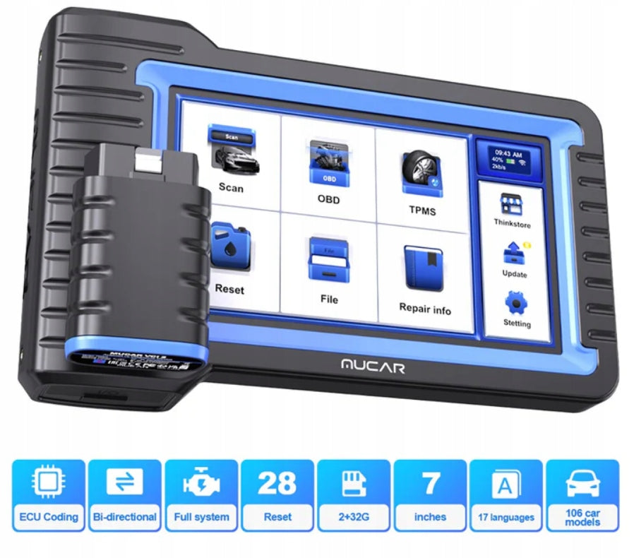 MUCAR VO7 OBD2 Scanner Lifetime Free Bi-directional ECU Coding Automotive Brand Thinkcar