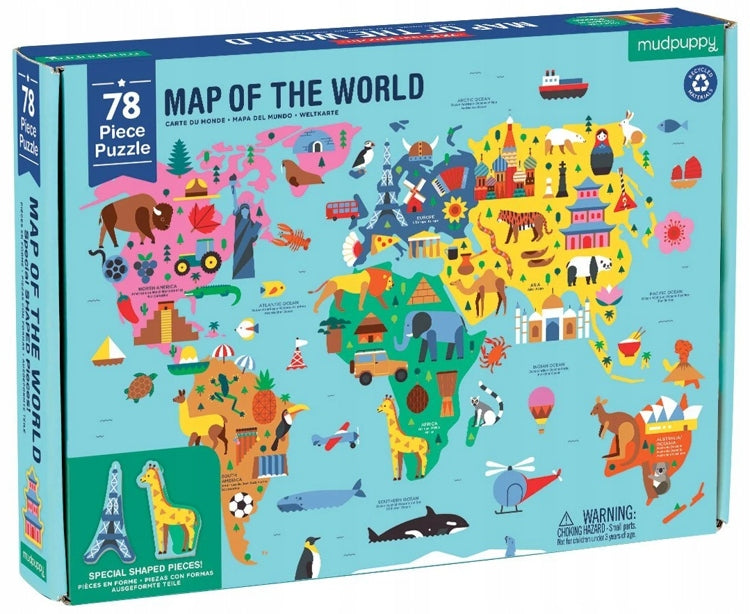 Geografisches Puzzle Welt, 78 Teile 